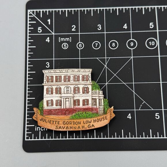Vtg Historic Savannah Georgia Fridge Souvenir Magnet Juliett Gordon Low House - Picture 1 of 10